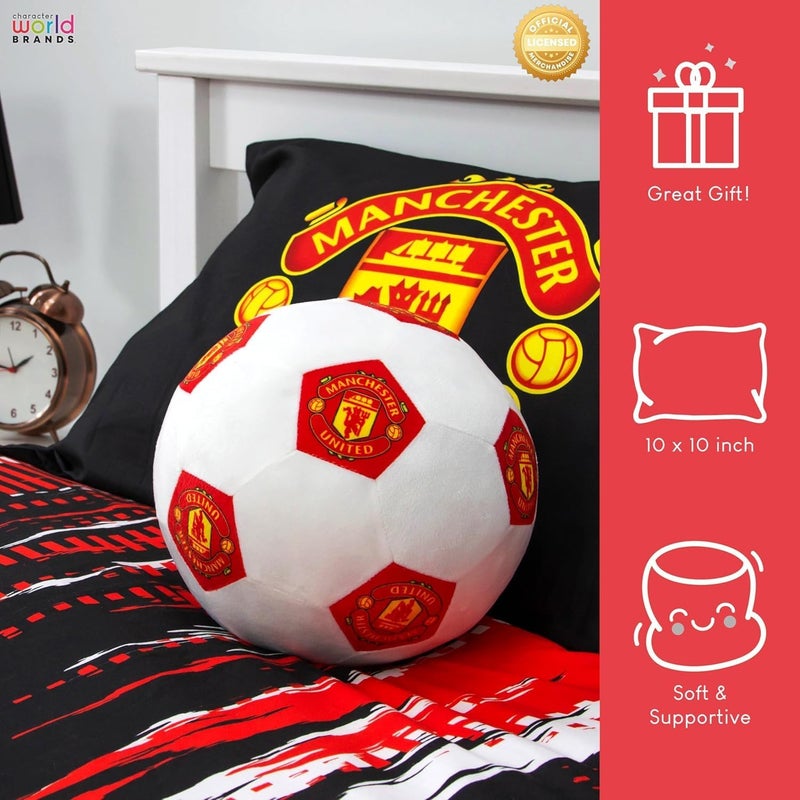 Character World Manchester United FC 3D Soccer Cushion | Fluffy Stuffed Toy Soccer Ball - Image 4